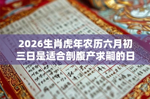 2026生肖虎年农历六月初三日是适合剖腹产求嗣的日子吗？