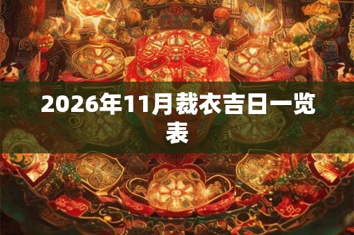 2026年11月裁衣吉日一览表