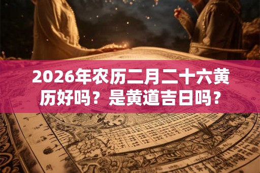 2026年农历二月二十六黄历好吗？是黄道吉日吗？
