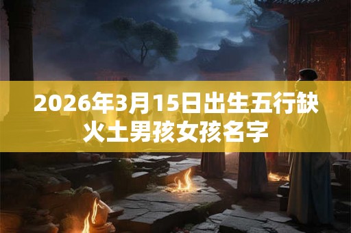 2026年3月15日出生五行缺火土男孩女孩名字