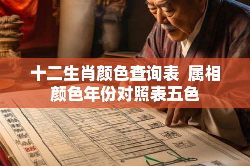 十二生肖颜色查询表  属相颜色年份对照表五色
