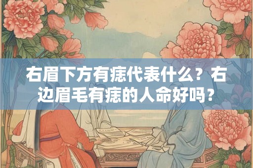 右眉下方有痣代表什么？右边眉毛有痣的人命好吗？