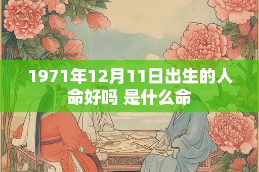 1971年12月11日出生的人命好吗 是什么命 1971年12月11日出生的人命好吗 是什么命