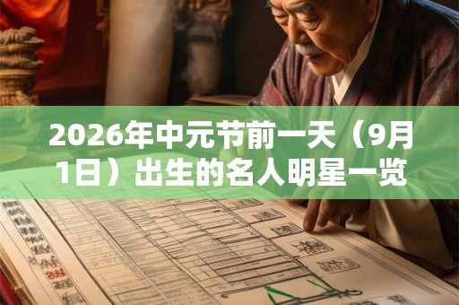 2026年中元节前一天(9月1日)出生的名人明星一览! 2026年中元节前一天(9月1日)出生的名人明星一览!