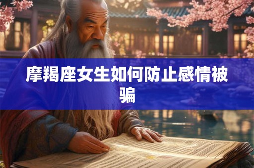 摩羯座女生如何防止感情被骗