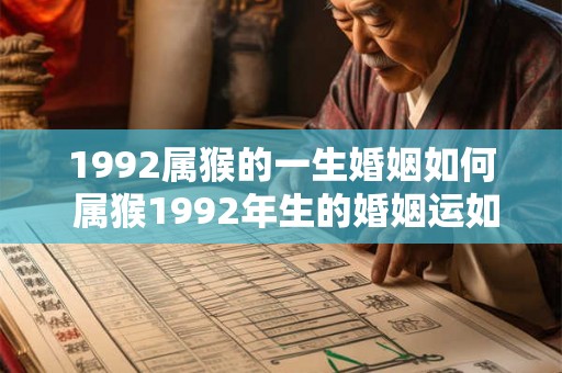 1992属猴的一生婚姻如何 属猴1992年生的婚姻运如何