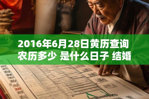 2016年6月28日黄历查询 农历多少 是什么日子 结婚吉时