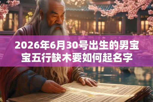 2026年6月30号出生的男宝宝五行缺木要如何起名字