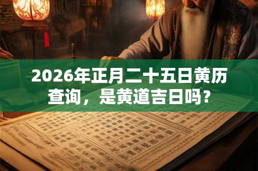 2026年正月二十五日黄历查询,是黄道吉日吗? 2026年正月二十五日黄历查询,是黄道吉日吗?