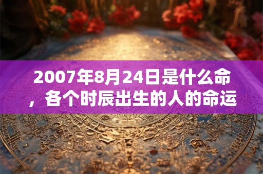 2007年8月24日是什么命，各个时辰出生的人的命运