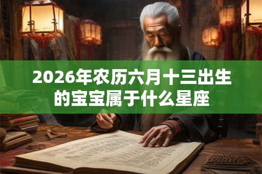2026年农历六月十三出生的宝宝属于什么星座