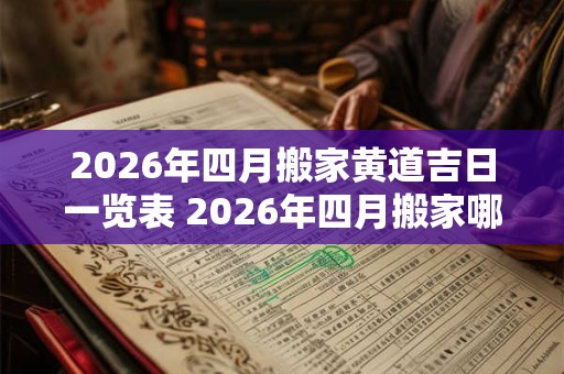 2026年四月搬家黄道吉日一览表 2026年四月搬家哪一天最吉利