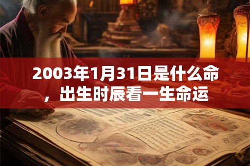 2003年1月31日是什么命，出生时辰看一生命运