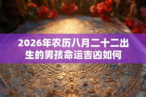 2026年农历八月二十二出生的男孩命运吉凶如何