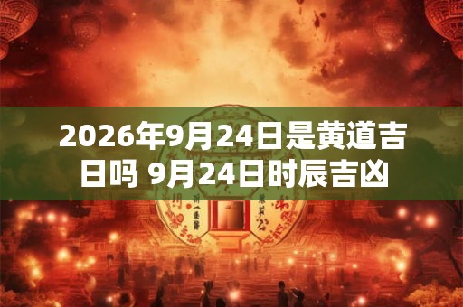 2026年9月24日是黄道吉日吗 9月24日时辰吉凶