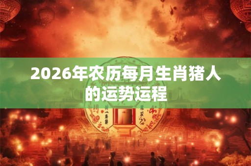 2026年农历每月生肖猪人的运势运程 2026年农历每月生肖猪人的运势运程