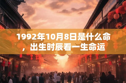 1992年10月8日是什么命，出生时辰看一生命运