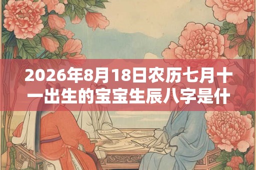 2026年8月18日农历七月十一出生的宝宝生辰八字是什么