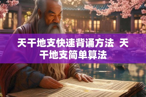 天干地支快速背诵方法 天干地支简单算法 天干地支快速背诵方法 天干地支简单算法