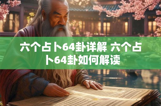 六个占卜64卦详解 六个占卜64卦如何解读