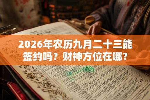 2026年农历九月二十三能签约吗？财神方位在哪？