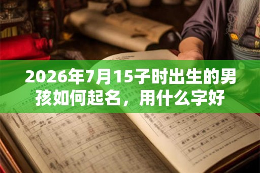 2026年7月15子时出生的男孩如何起名，用什么字好