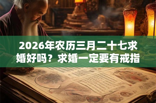 2026年农历三月二十七求婚好吗？求婚一定要有戒指吗