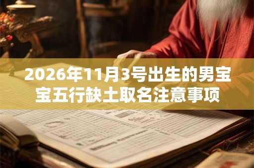 2026年11月3号出生的男宝宝五行缺土取名注意事项