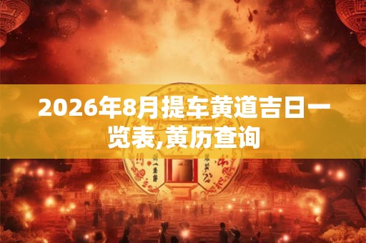 2026年8月提车黄道吉日一览表,黄历查询