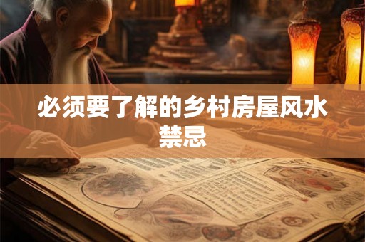 必须要了解的乡村房屋风水禁忌