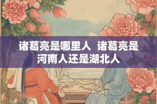 诸葛亮是哪里人  诸葛亮是河南人还是湖北人