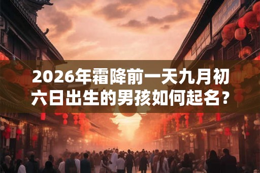 2026年霜降前一天九月初六日出生的男孩如何起名? 2026年霜降前一天九月初六日出生的男孩如何起名?