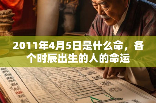 2011年4月5日是什么命，各个时辰出生的人的命运