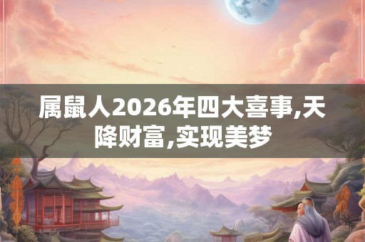 属鼠人2026年四大喜事,天降财富,实现美梦