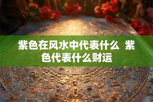 紫色在风水中代表什么  紫色代表什么财运