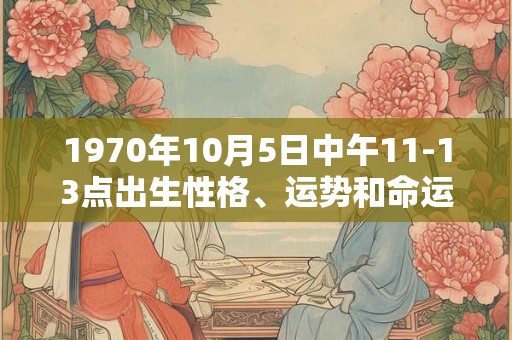 1970年10月5日中午11-13点出生性格、运势和命运
