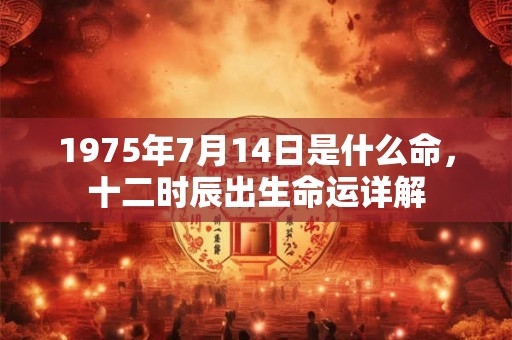 1975年7月14日是什么命，十二时辰出生命运详解