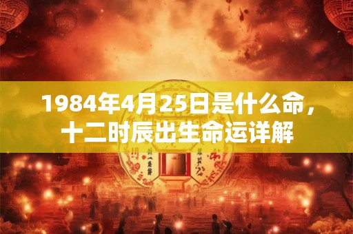 1984年4月25日是什么命，十二时辰出生命运详解