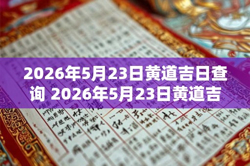 2026年5月23日黄道吉日查询 2026年5月23日黄道吉日 2026年5月23日黄道吉日查询 2026年5月23日黄道吉日