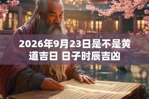 2026年9月23日是不是黄道吉日 日子时辰吉凶