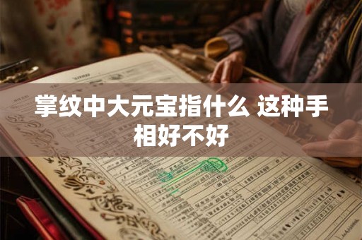 掌纹中大元宝指什么 这种手相好不好