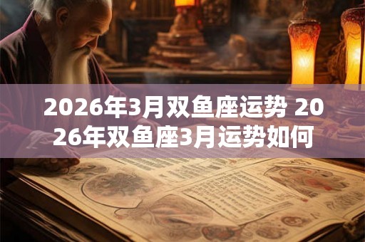 2026年3月双鱼座运势 2026年双鱼座3月运势如何