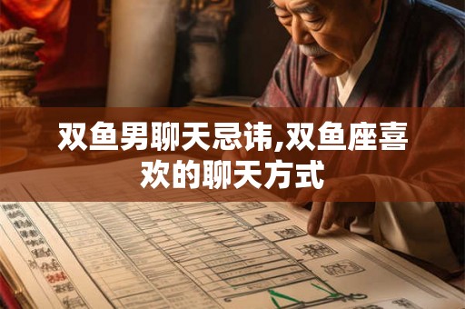 双鱼男聊天忌讳,双鱼座喜欢的聊天方式