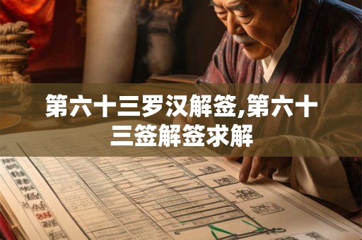 第六十三罗汉解签,第六十三签解签求解