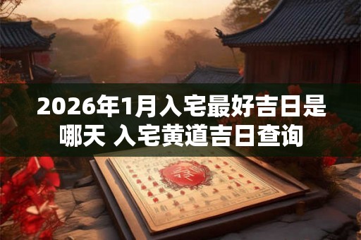 2026年1月入宅最好吉日是哪天 入宅黄道吉日查询