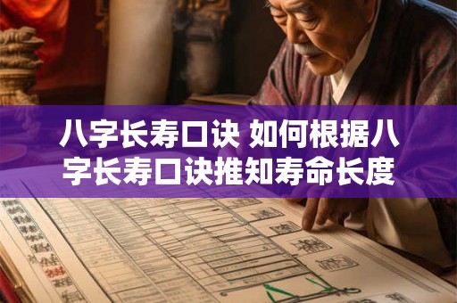 八字长寿口诀 如何根据八字长寿口诀推知寿命长度