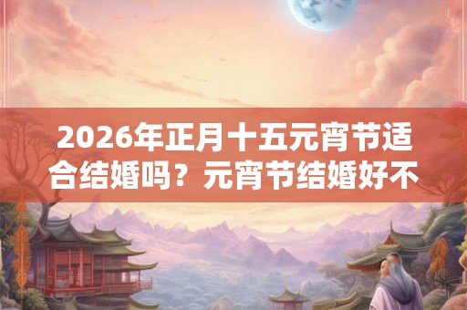 2026年正月十五元宵节适合结婚吗？元宵节结婚好不好？