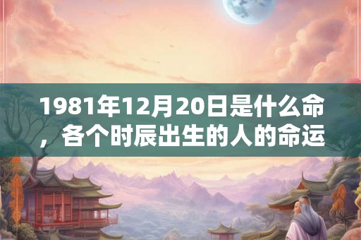 1981年12月20日是什么命，各个时辰出生的人的命运