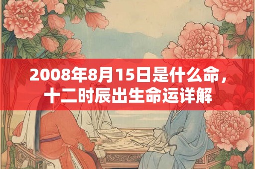 2008年8月15日是什么命，十二时辰出生命运详解