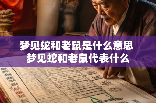 梦见蛇和老鼠是什么意思 梦见蛇和老鼠代表什么